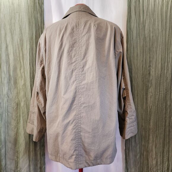 MULBERRY STREET Beige‎ Men's Raincoat Windbreaker Mid Length Jacket Size M - Picture 4 of 6